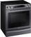 Angle. Samsung - 5.8 Cu. Ft. Self-Cleaning Fingerprint Resistant Slide-In Electric Induction Convection Range - Black stainless steel.