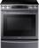Front. Samsung - 5.8 Cu. Ft. Self-Cleaning Fingerprint Resistant Slide-In Electric Induction Convection Range - Black Stainless Steel.