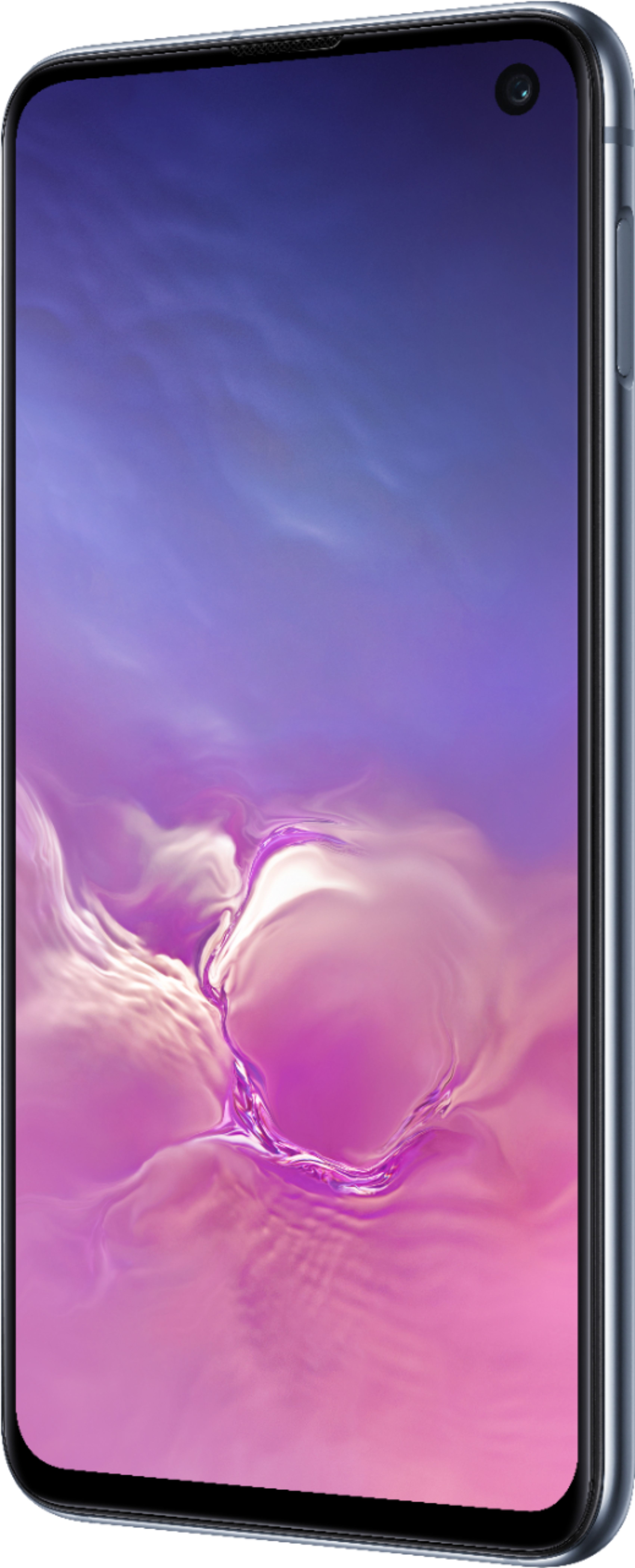 Left View: Samsung - Galaxy S10e with 128GB Memory Cell Phone (Unlocked) Prism - Prism Black