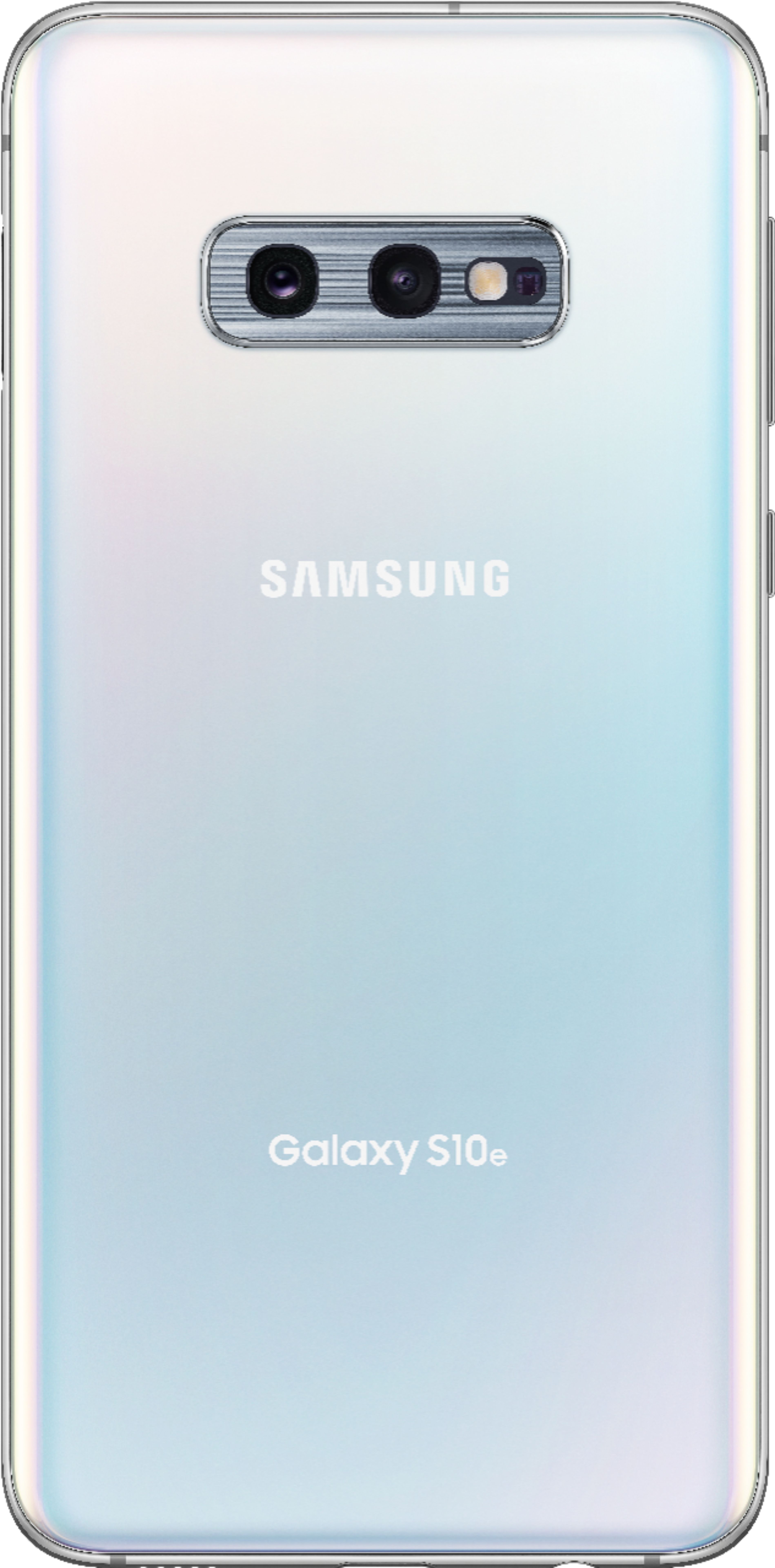 Back View: Samsung - Galaxy S10e with 128GB Memory Cell Phone (Unlocked) Prism - White