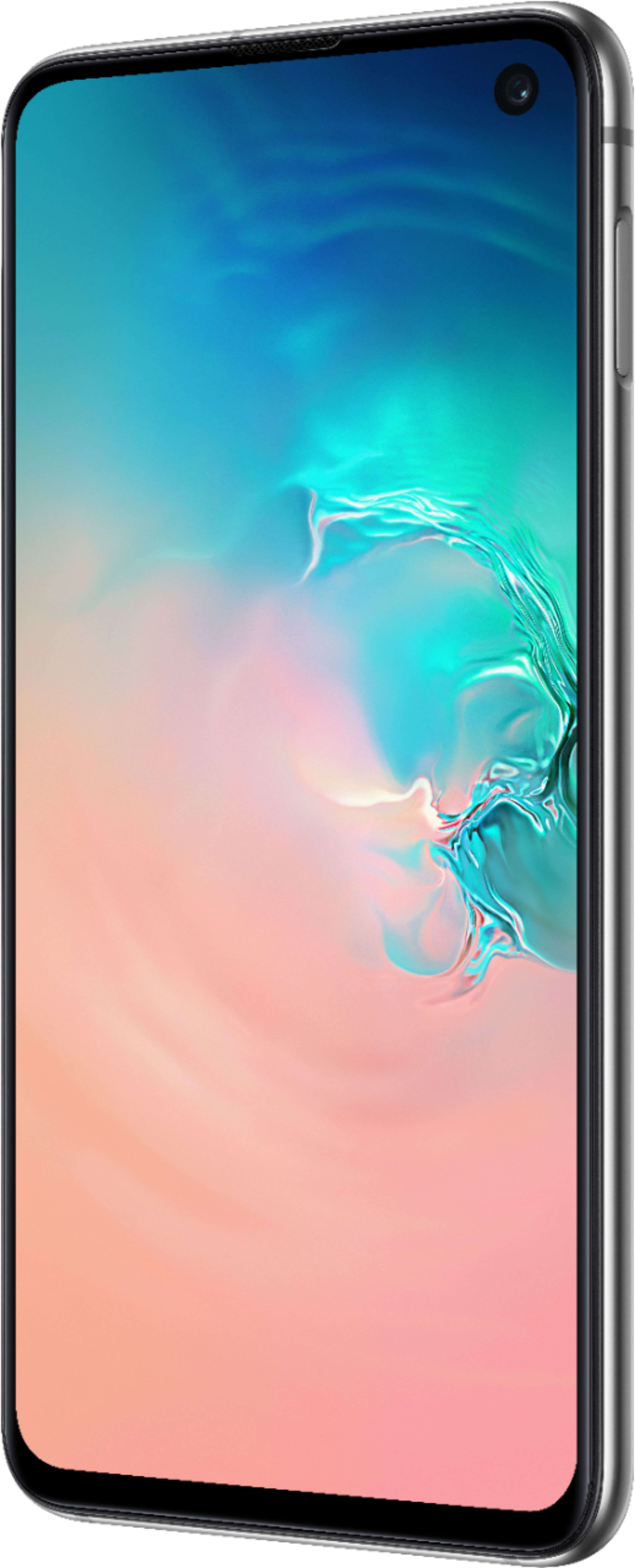 Left View: Samsung - Galaxy S10e with 128GB Memory Cell Phone (Unlocked) Prism - White
