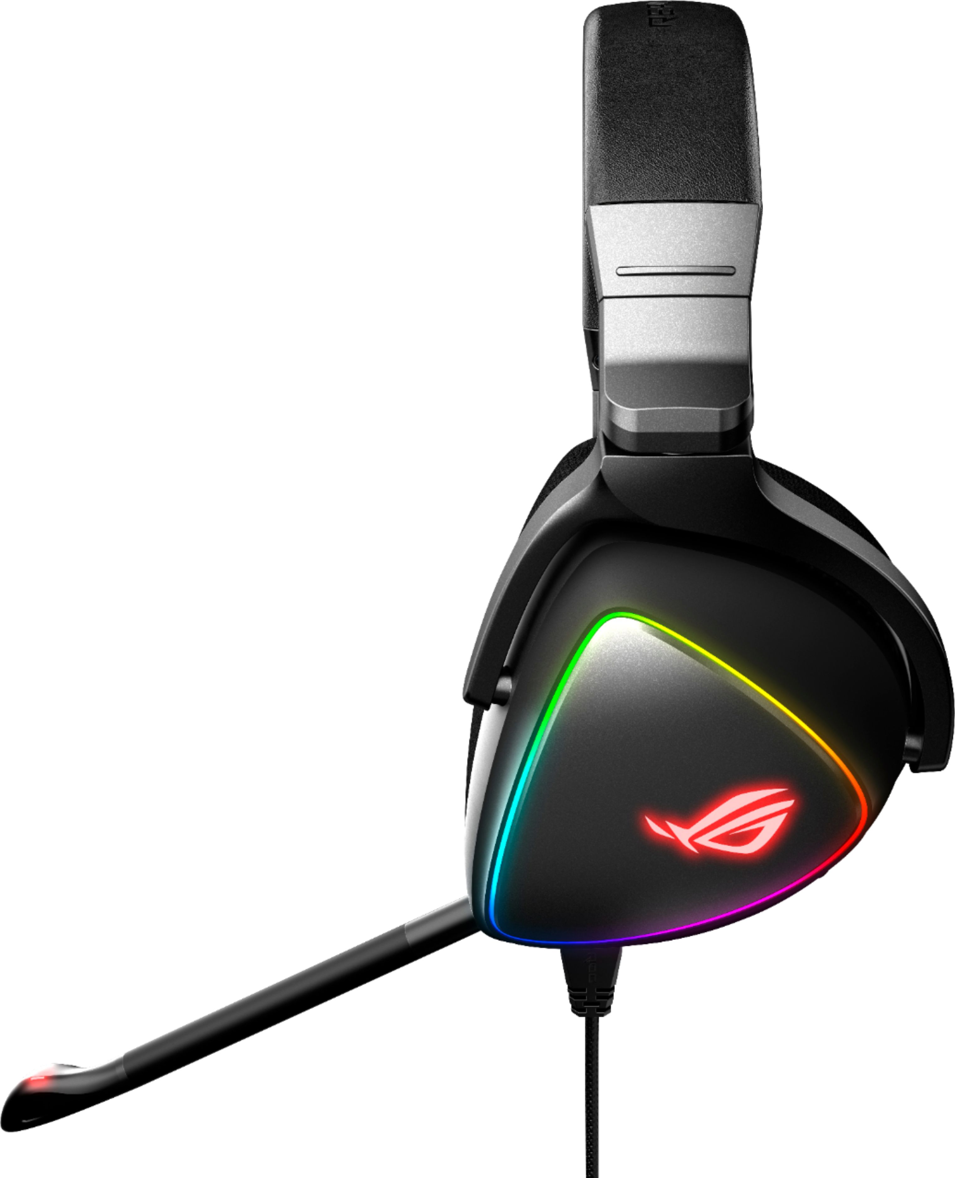 Angle View: ASUS - ROG Delta RGB Wired Stereo Gaming Headset for PC, Mac, PS4, Nintendo Switch and Mobile Devices - Black