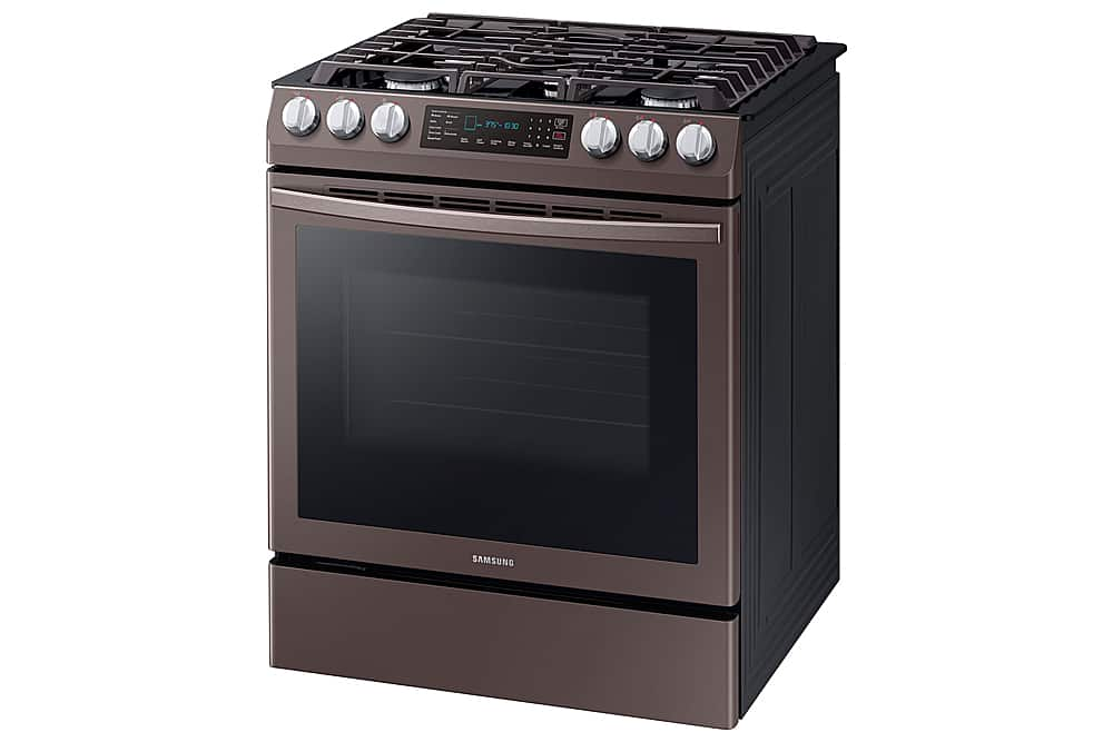 Left View: Thermador - ProGrand 5.7 Cu. Ft.  Freestanding Gas Convection Range with Self-Cleaning and 6 Burners – Liquid Propane Convertible - Stainless steel