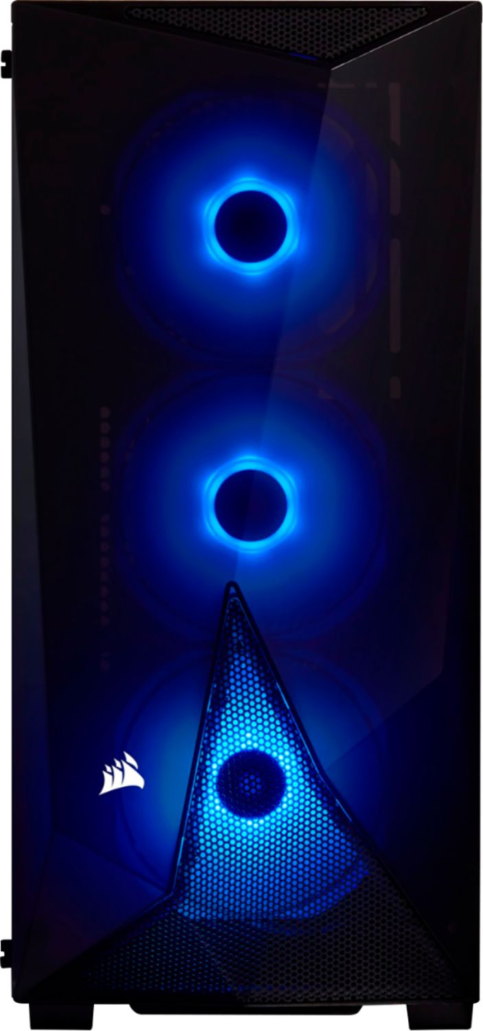 CORSAIR - Estuche para juegos ATX semitorre de vidrio templado RGB Carbide Series SPEC-DELTA - Negro