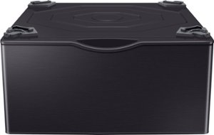 Samsung - Washer/Dryer Laundry Pedestal with Storage Drawer - Brushed black