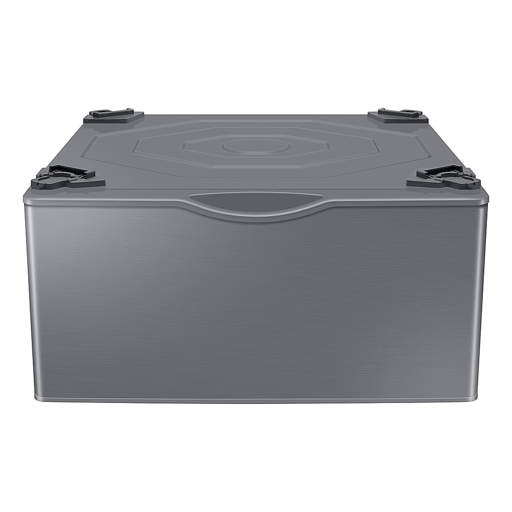 Samsung - Washer/Dryer Laundry Pedestal with Storage Drawer - Platinum - Front_Zoom