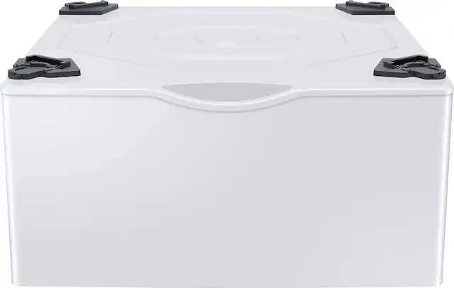 Front. Samsung - Washer/Dryer Laundry Pedestal with Storage Drawer - White.