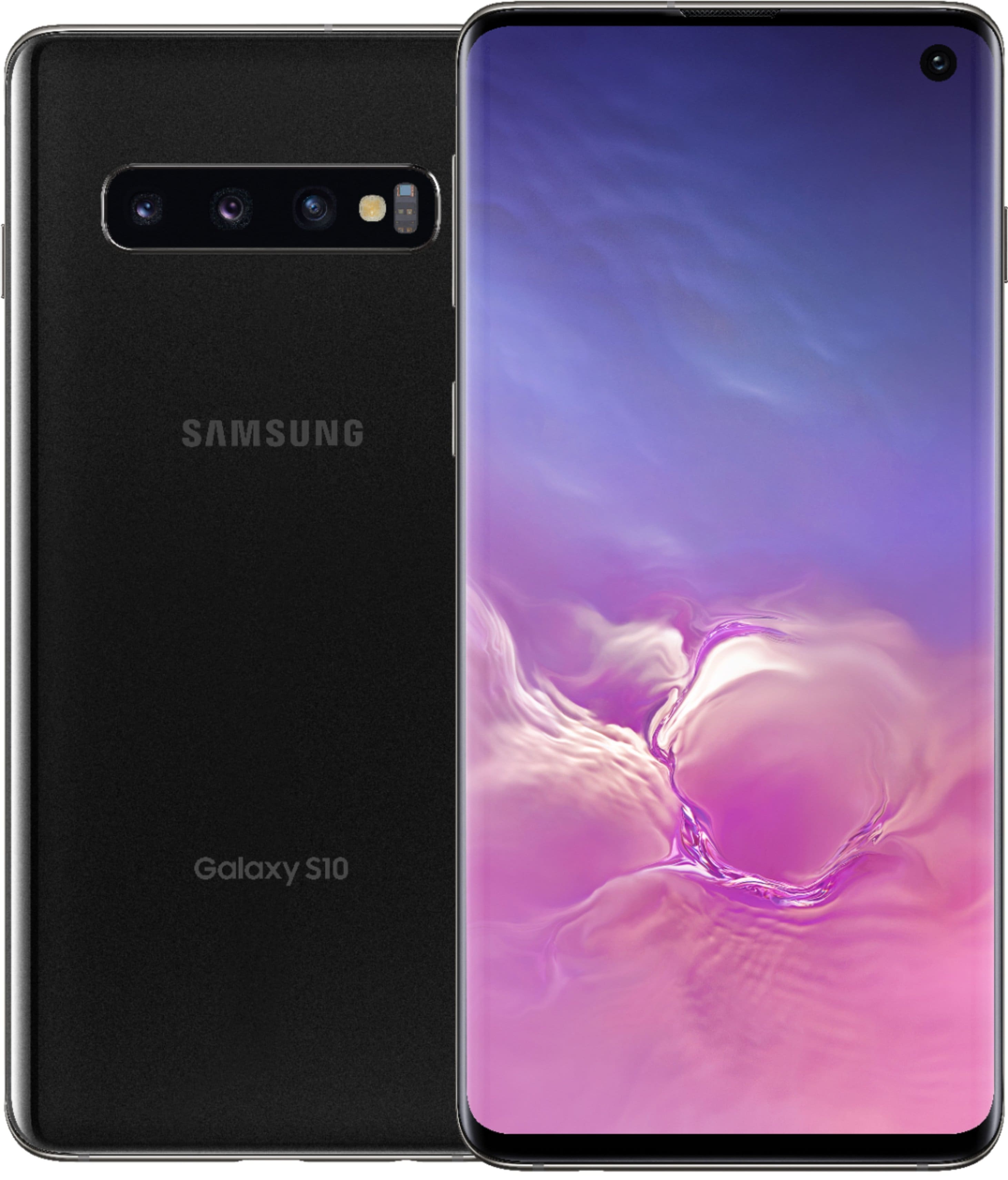 Alt View 11. Samsung - Galaxy S10 with 128GB Memory Cell Phone (Unlocked) Prism Prism - Black.