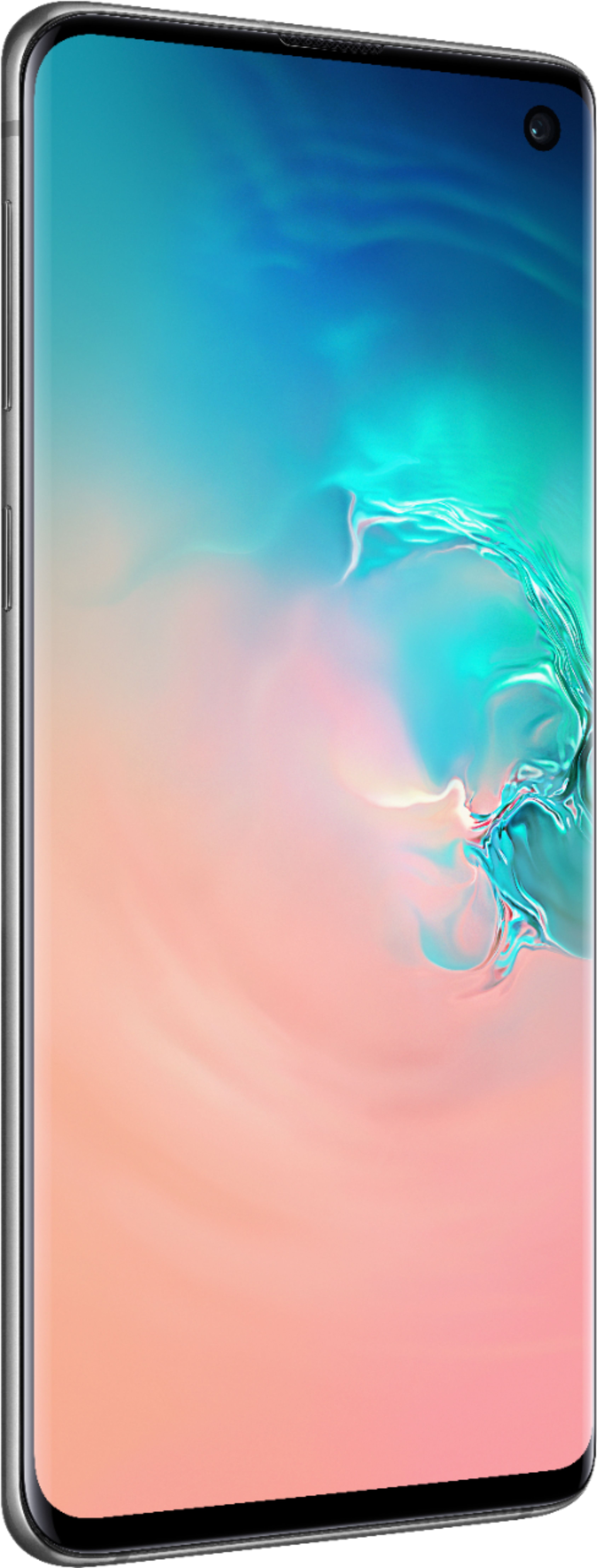 Angle View: Samsung - Galaxy S10 with 512GB Memory Cell Phone (Unlocked) Prism Prism - White