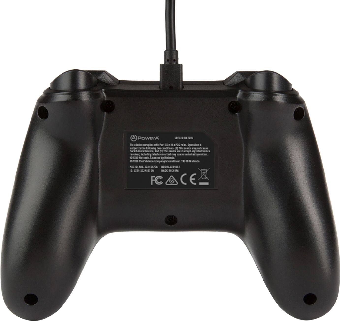Back. PowerA - Wired Controller for Nintendo Switch - Black.