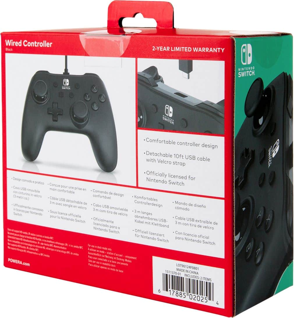 Alt View 18. PowerA - Wired Controller for Nintendo Switch - Black.