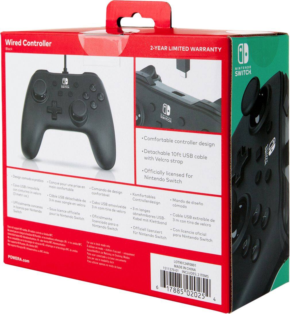 Alt View 18. PowerA - Wired Controller for Nintendo Switch - Black.