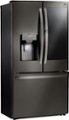Angle Zoom. LG - 21.9 Cu. Ft. French Door-in-Door Counter-Depth Refrigerator - Black stainless steel.