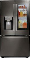 LG - 21.9 Cu. Ft. French Door-in-Door Counter-Depth Refrigerator - Black stainless steel - Front_Zoom