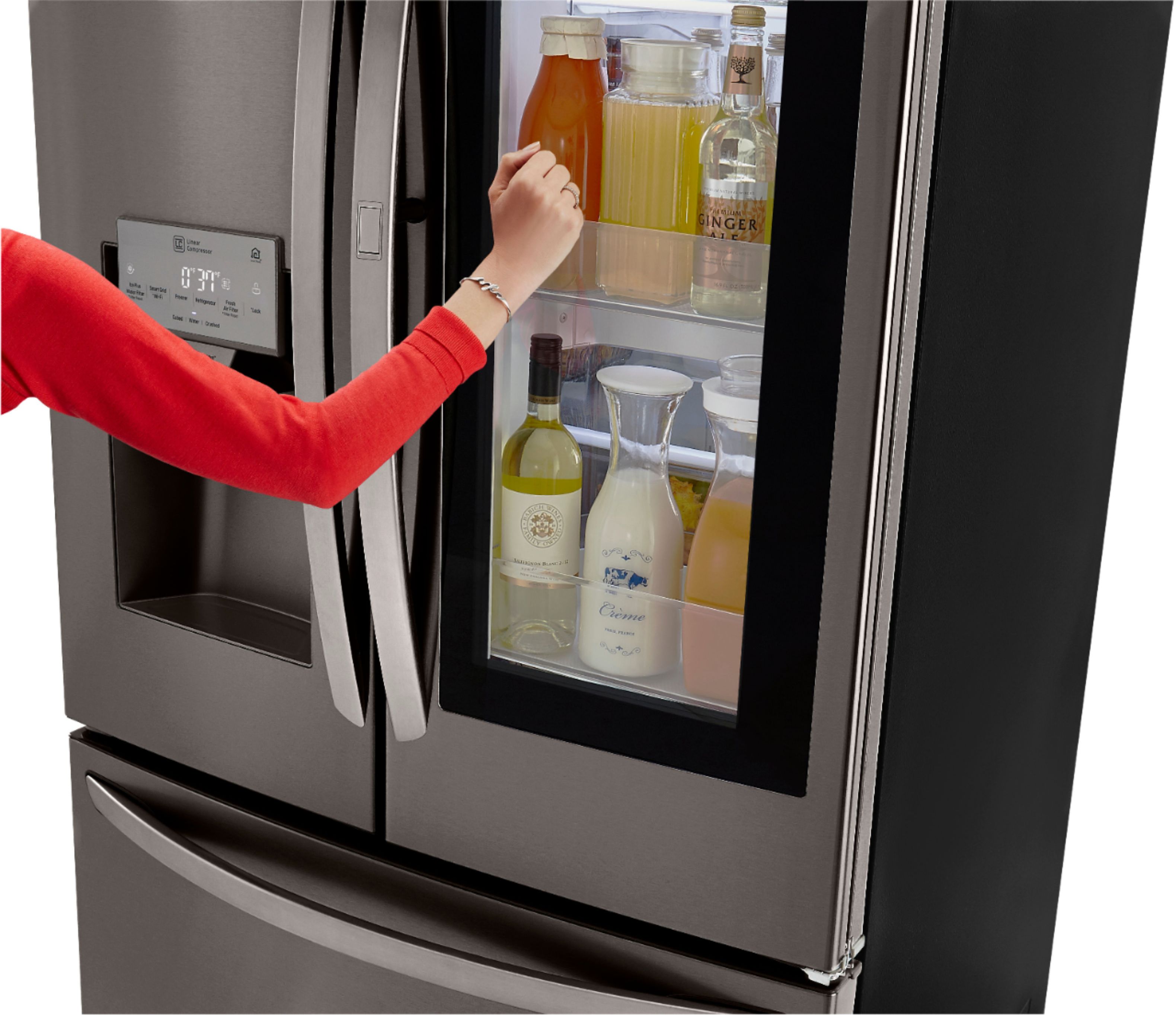 LG 26 Cu. Ft. French InstaView Door-in-Door Refrigerator with Wifi and Lg Refrigerator Black Stainless Steel