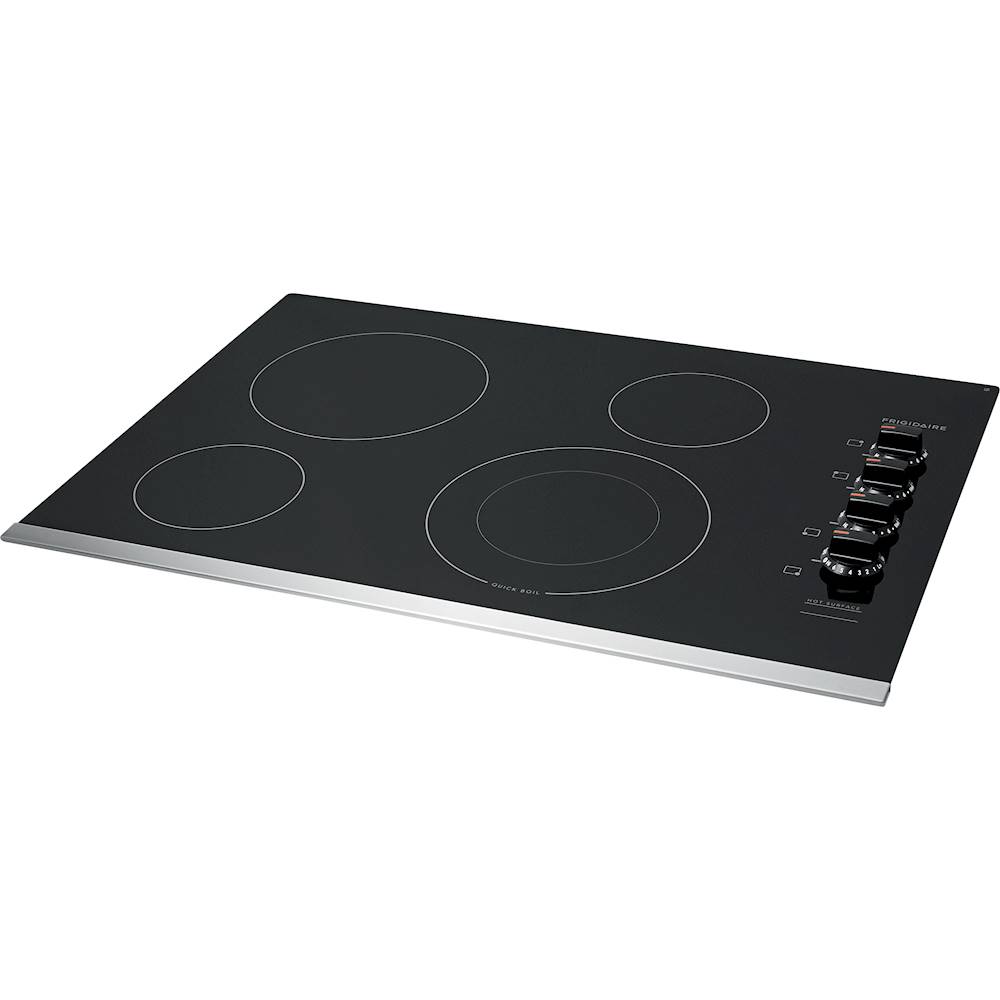 Angle View: Frigidaire - 30" Electric Cooktop - Black