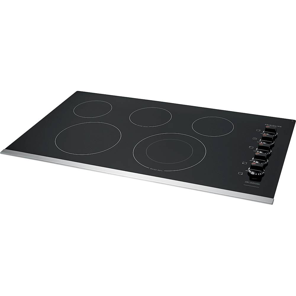 Left View: Frigidaire - 36" Electric Cooktop - Black