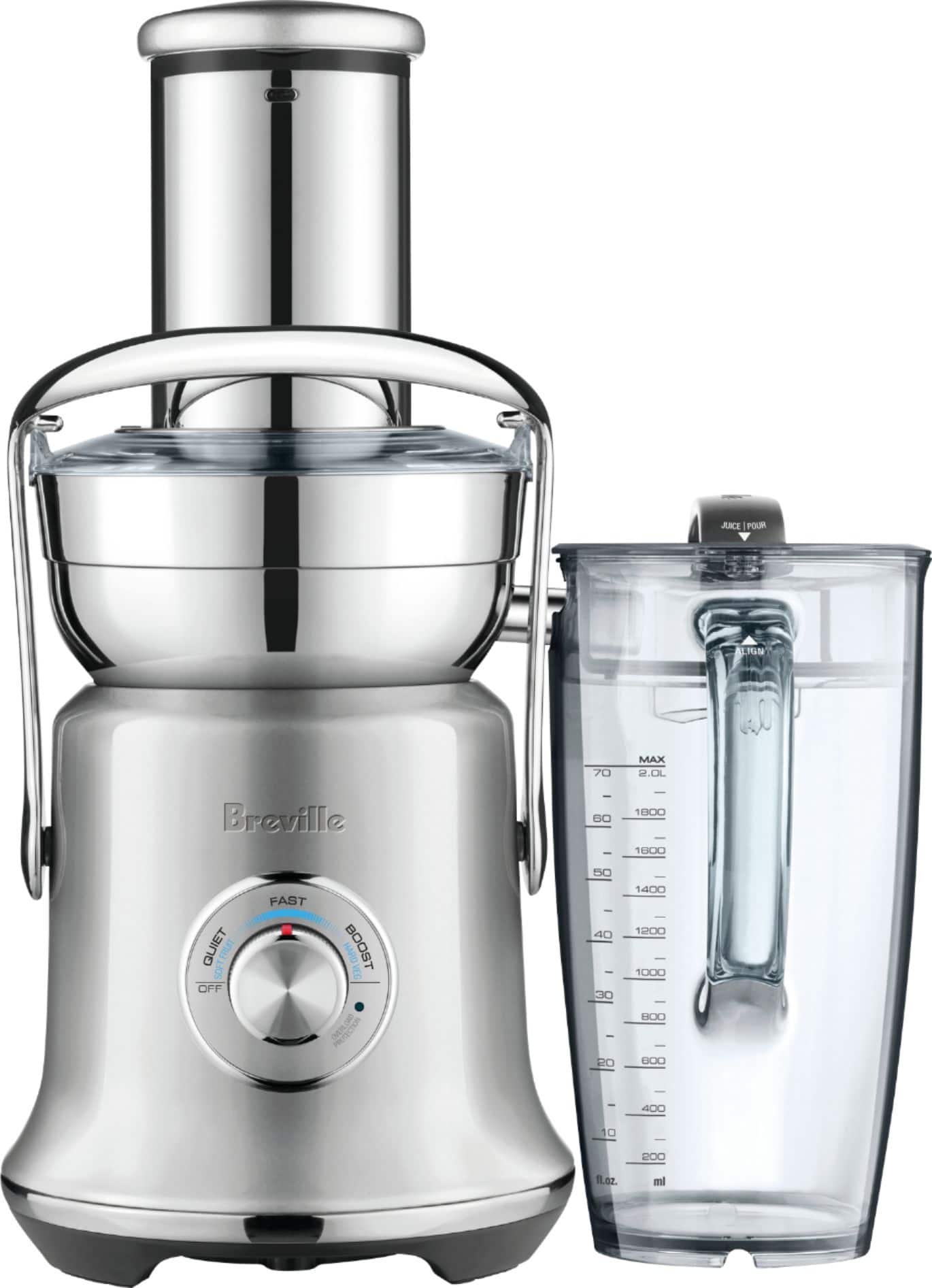 Front. Breville - the Juice Fountain Cold XL Juicer - Brushed Stainless Steel.