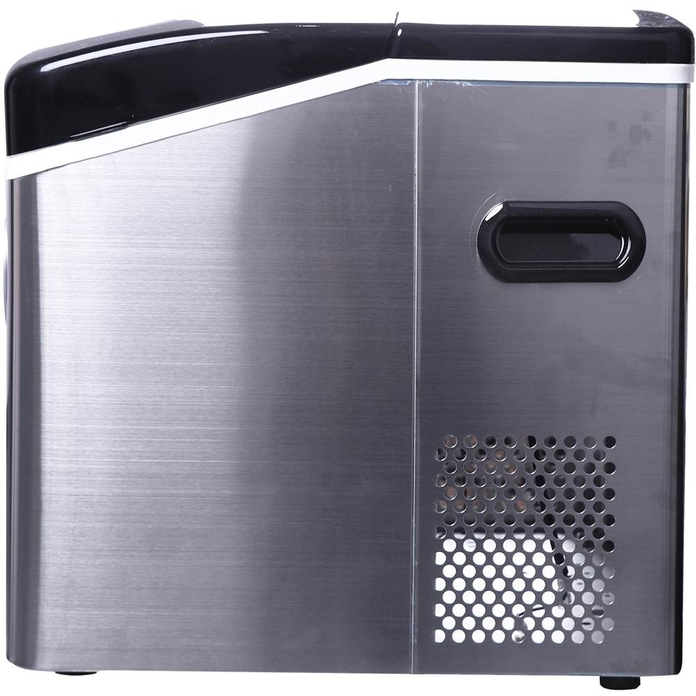 Angle View: Frigidaire - 14" 26-Lb. Freestanding Icemaker - Stainless steel