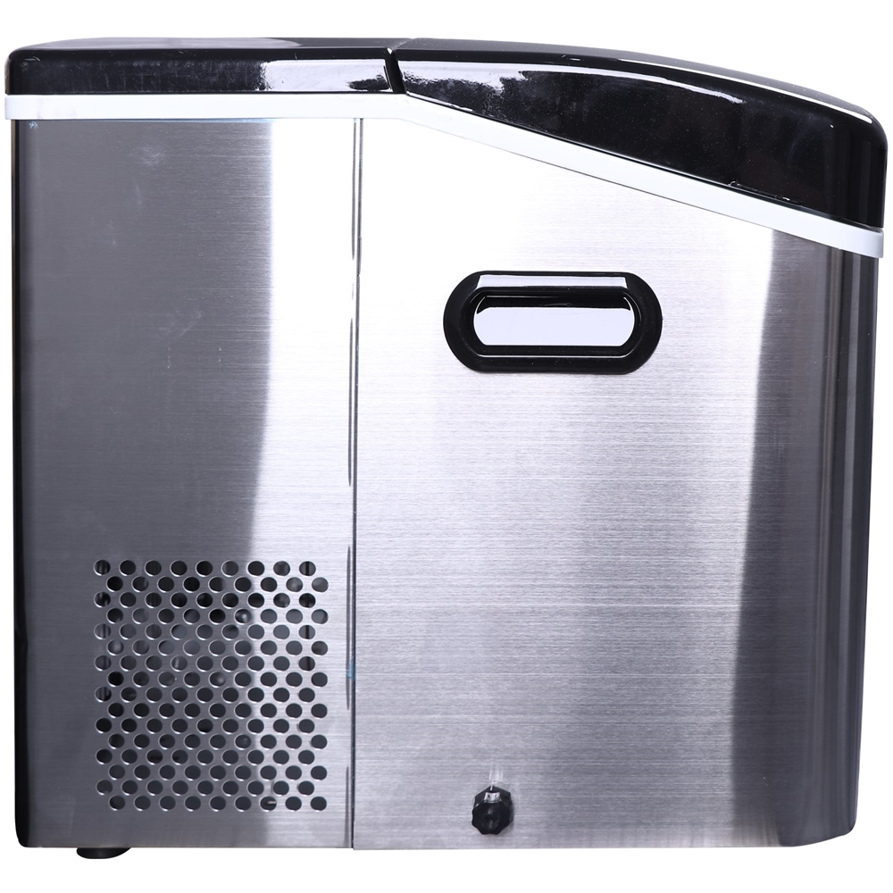 Left View: Frigidaire - 16.7" 48.5-Lb. Freestanding Icemaker - Stainless Steel