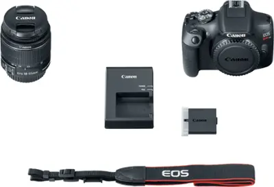 Canon - EOS Rebel T7 DSLR Video Camera with 18-55mm Lens - Black