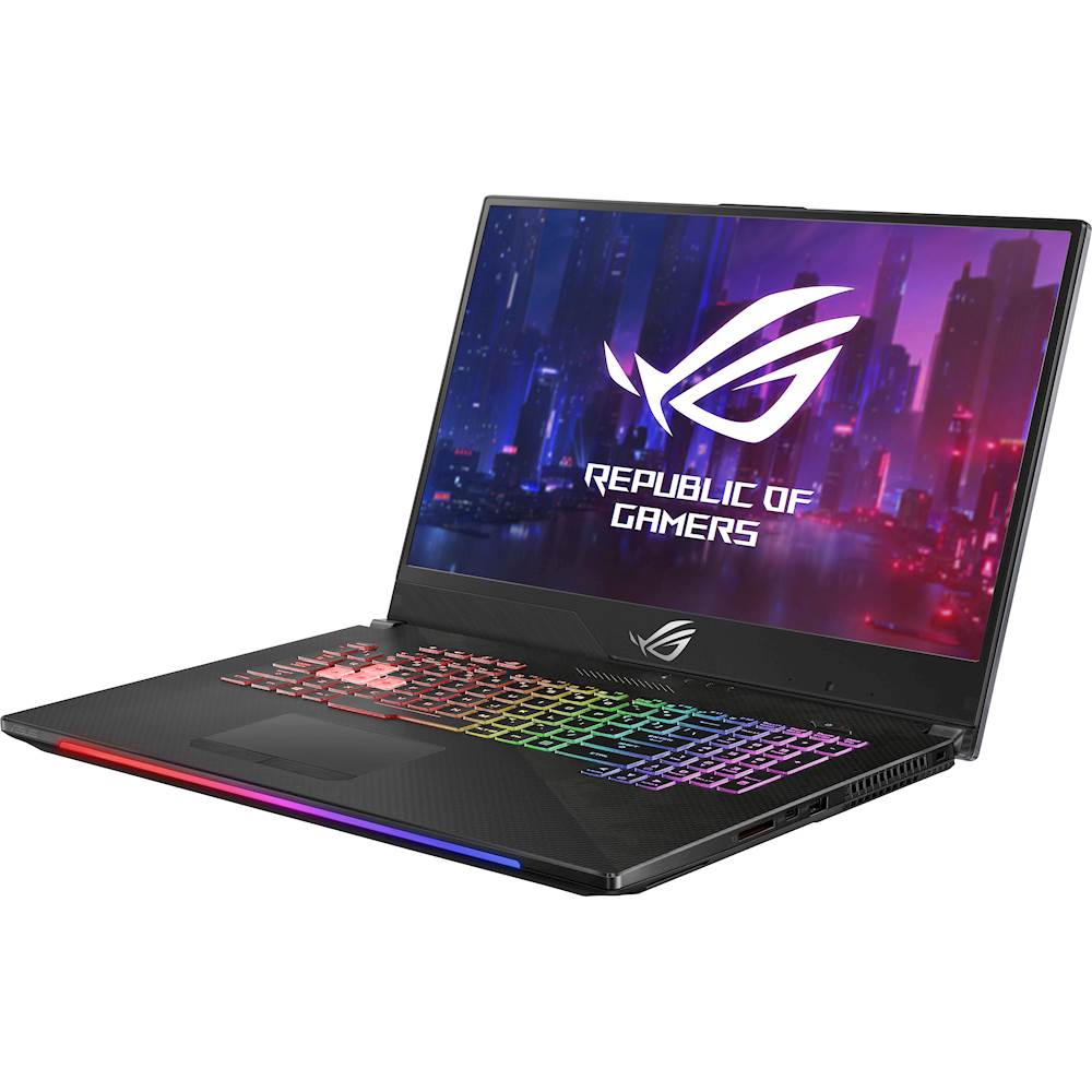 Left View: ASUS - ROG Strix SCAR II 17.3" Gaming Laptop - Intel Core i7 - 16Gb Memory - NVIDIA GeForce RTX 2070 - 512GB Solid State Drive