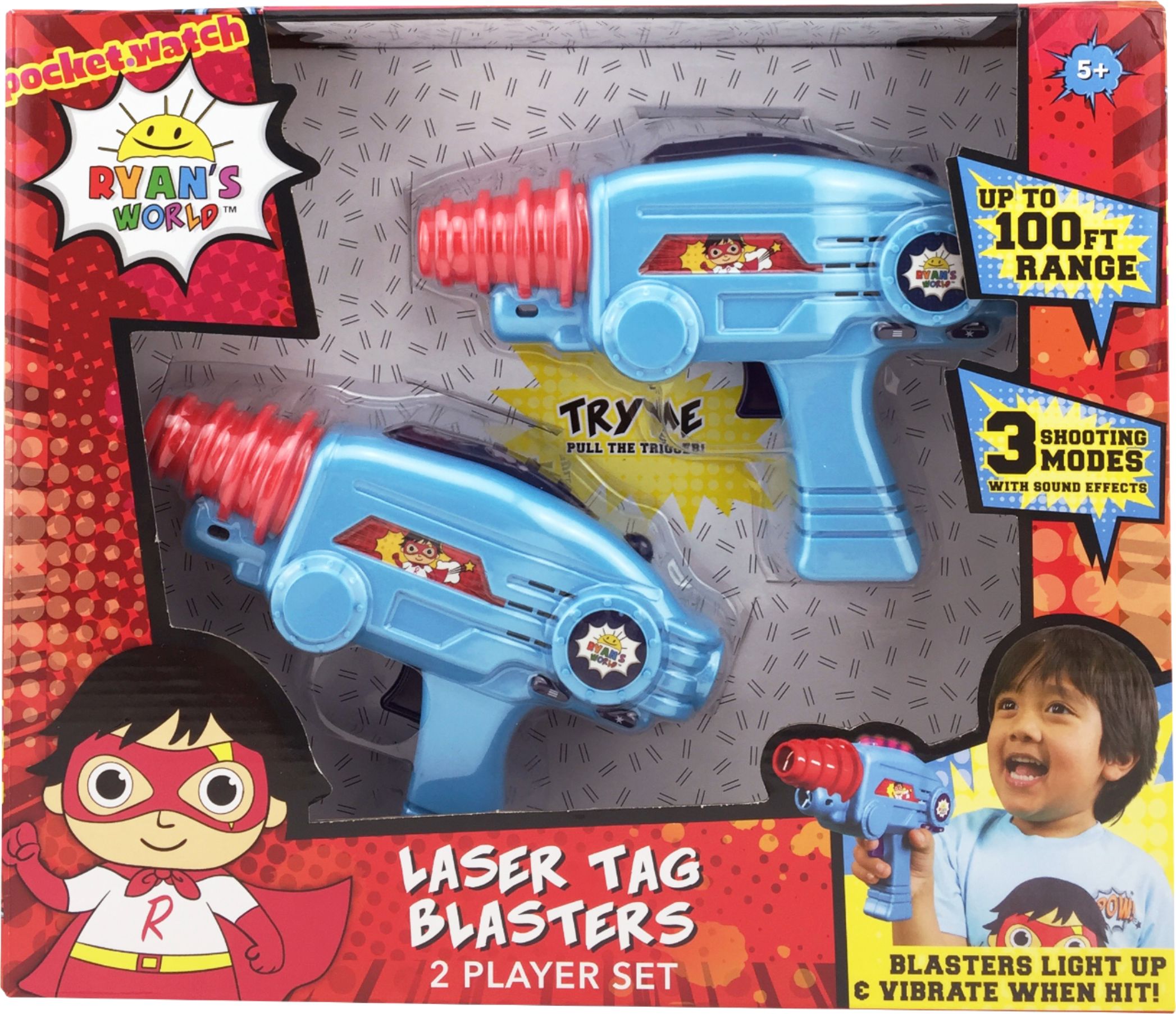 2019 Ryans World Laser Tag for Kids Infared Blasters Ryan's LaserTag Vibrates 