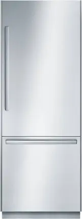 Front. Bosch - Benchmark Series 16 Cu. Ft. Bottom-Freezer Built-In Refrigerator - Stainless steel.