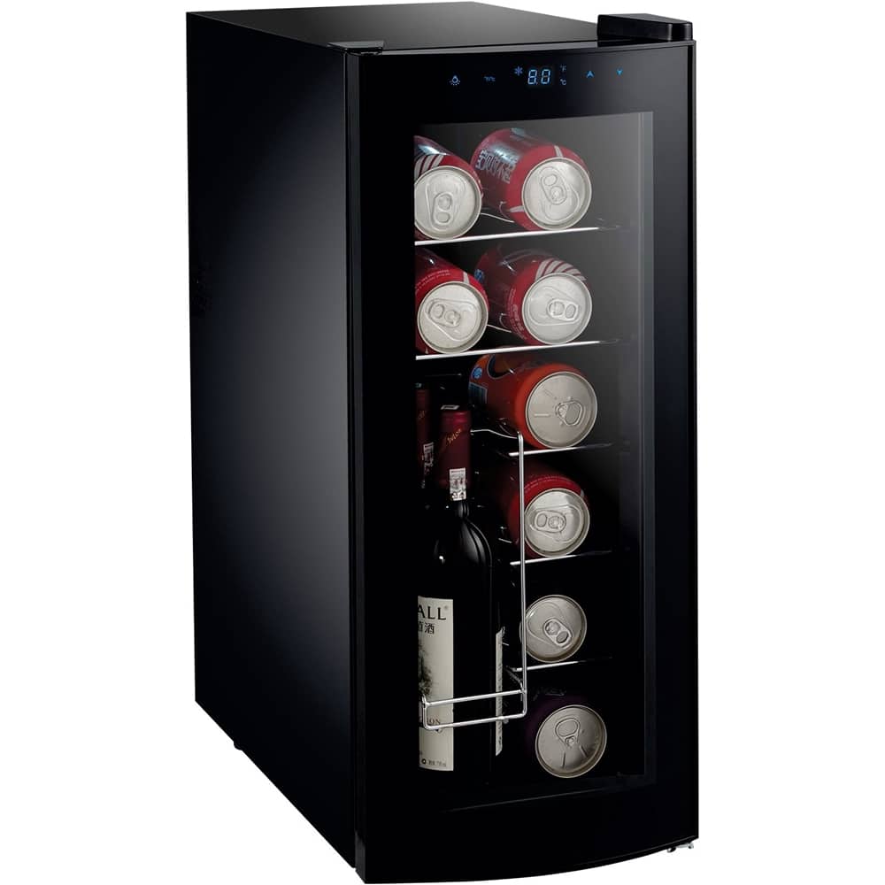 Front. Frigidaire - 12-Bottle Beverage Cooler - Black.
