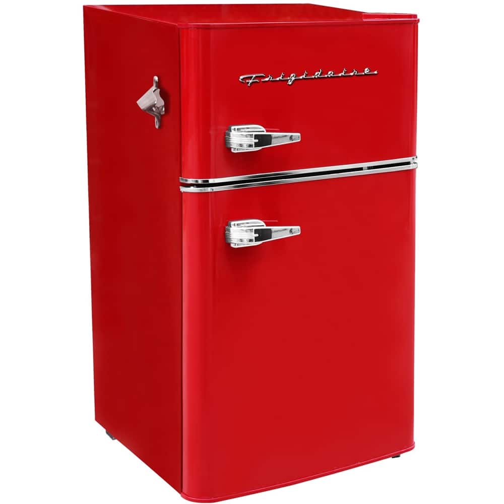 Front. Frigidaire - Retro 3.2 Cu. Ft. Mini Fridge with Top Freezer - Red.