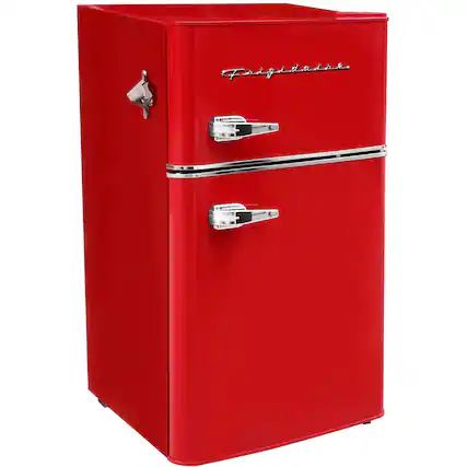 Front. Frigidaire - Retro 3.2 Cu. Ft. Mini Fridge with Top Freezer - Red.