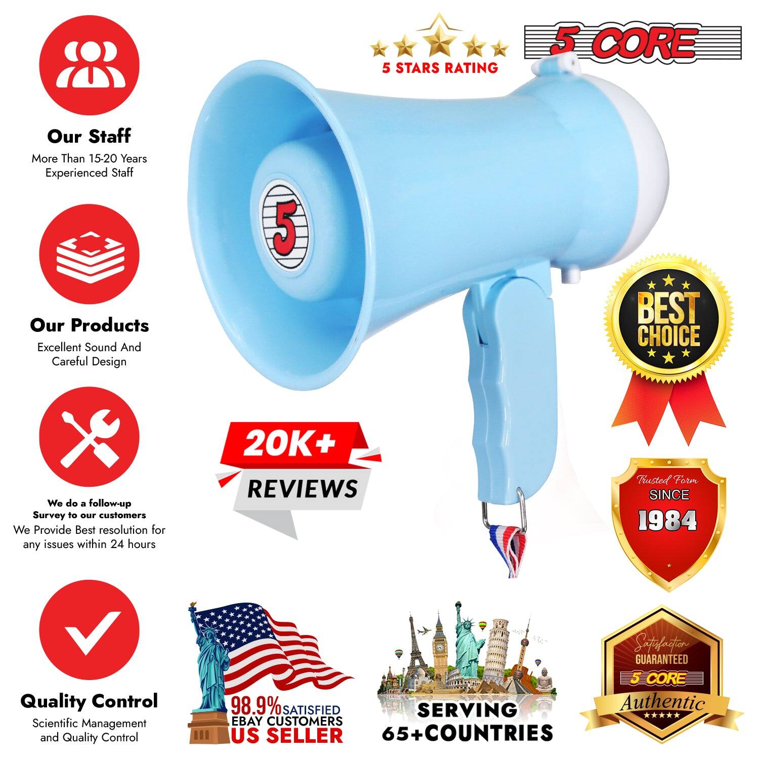 5 STARS RATING  
5 CORE  

Our Staff  
More Than 15-20 Years Experienced Staff  

Our Products  
Excellent Sound And Careful Design  

We do a follow-up Survey to our customers  
We Provide Best resolution for any issues within 24 hours  

20K+ REVIEWS  

Quality Control  
Scientific Management and Quality Control  

Trusted From SINCE 1984  

98.9% SATISFIED  
EBAY CUSTOMERS  
US SELLER  

Serving 65+ COUNTRIES  

BEST CHOICE  

Authentic  
5 CORE  
Satisfaction Guaranteed