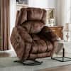 Front. Bestier - 40.6" W Microsuede Power Lift Recliner Chair with Massage and Heating - Brown.