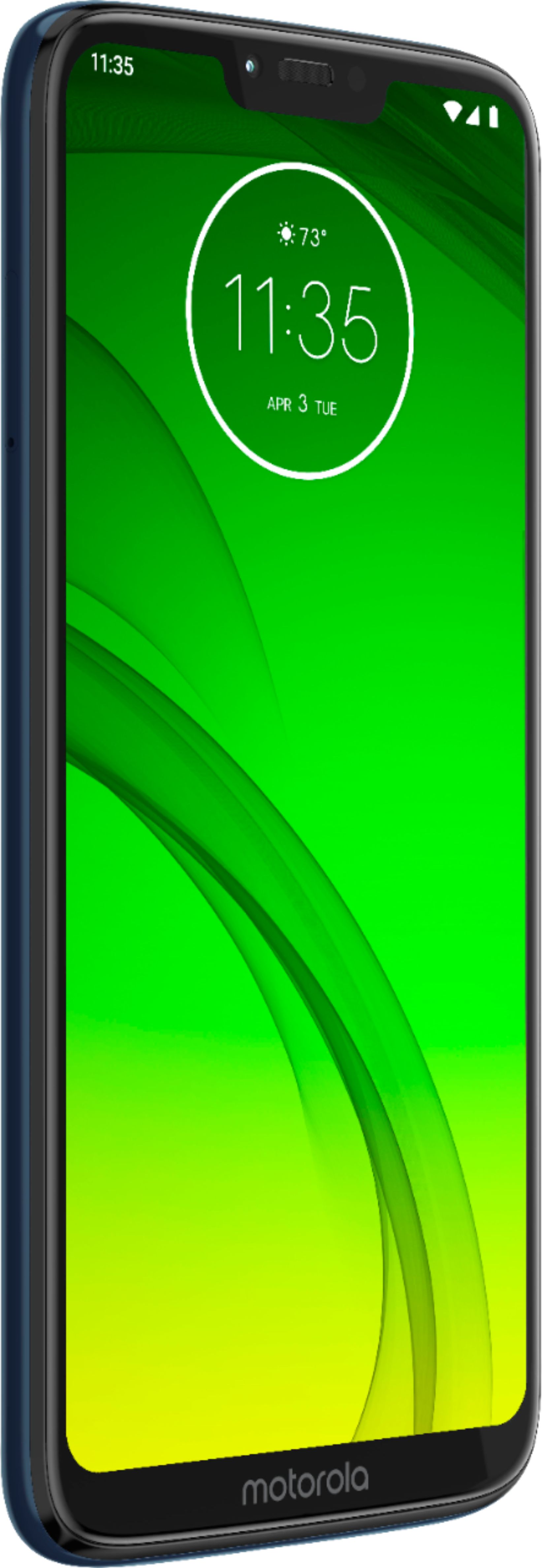 Angle View: Motorola - Moto G7 Power with 32GB Memory Cell Phone (Unlocked) - Marine Blue