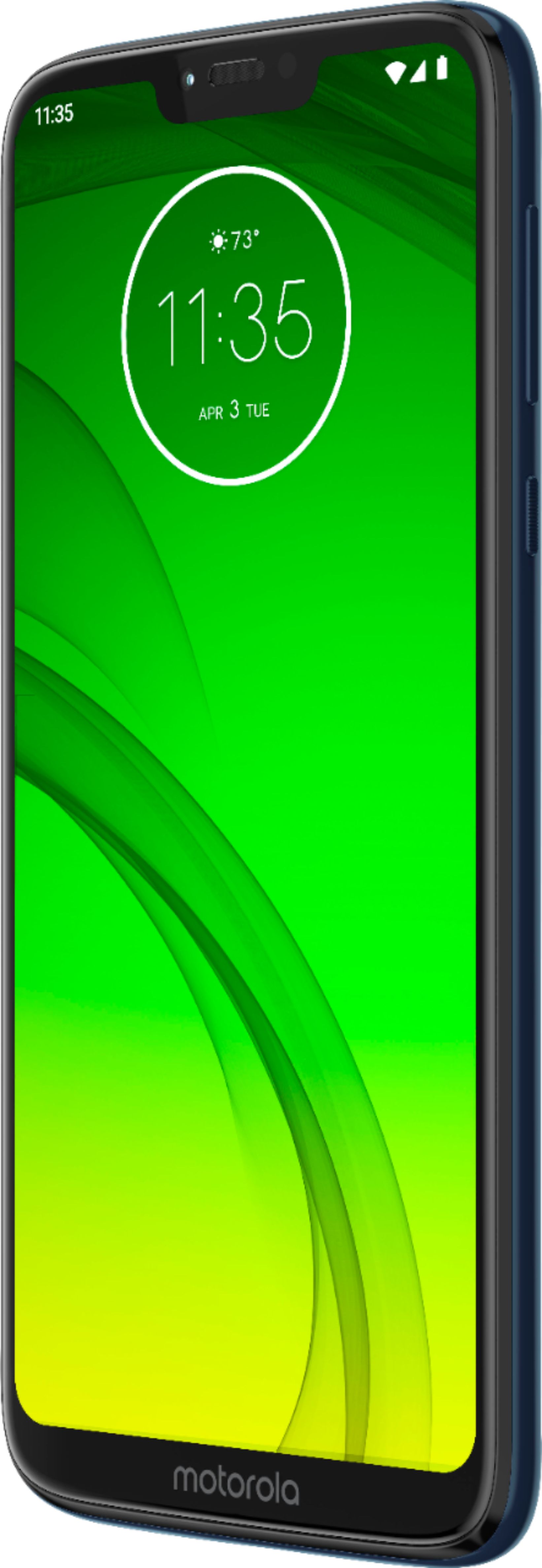 Left View: Motorola - Moto G7 Power with 32GB Memory Cell Phone (Unlocked) - Marine Blue