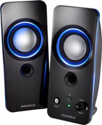 Insignia™ - 2.0 Bluetooth Lighted Speaker System (2pc) - Black - Front_Zoom