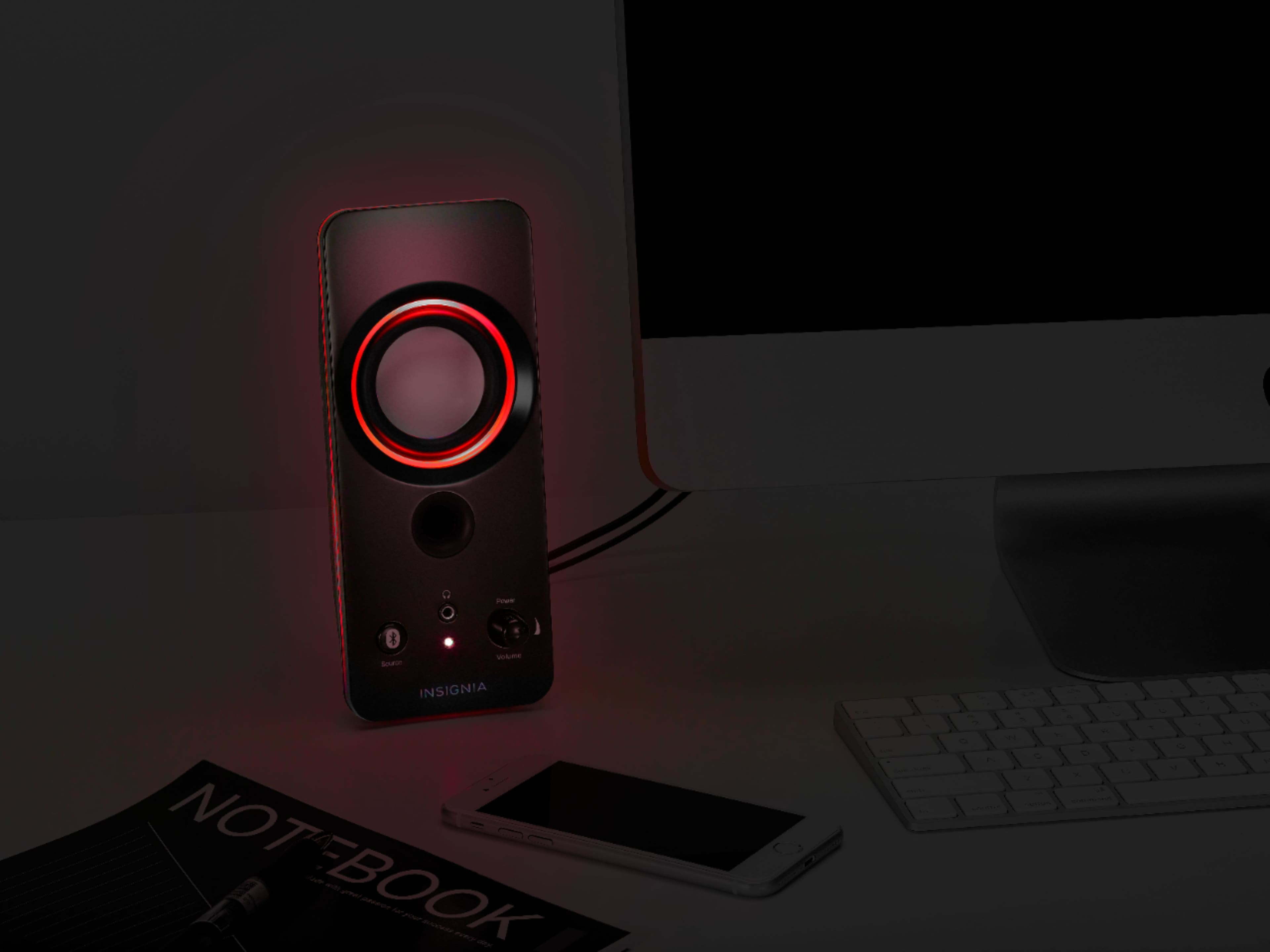 Alt View 11. Insignia™ - 2.0 Bluetooth Lighted Speaker System (2pc) - Black.