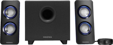 Insignia™ - 2.1 Bluetooth Lighted Speaker System (3-Piece) - Black - Front_Zoom