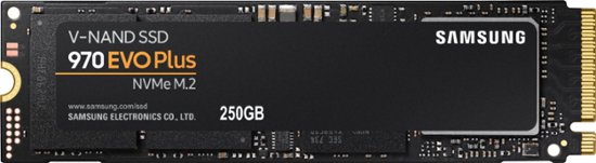 Front Zoom. Samsung - 970 EVO Plus 250GB PCIe Gen 3 x4 NVMe Internal Solid State Drive with V-NAND Technology.
