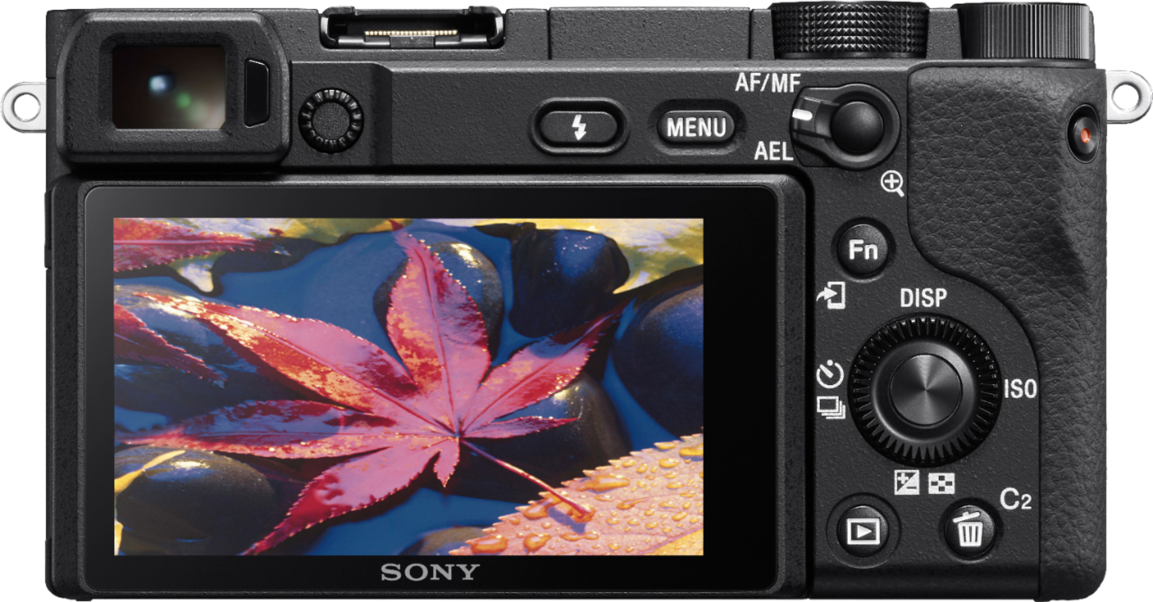 Back View: Sony a6400 ILCE-6400 - Digital camera - mirrorless - 24.2 MP - APS-C - 4K / 30 fps - body only - Wi-Fi, NFC, Bluetooth - black