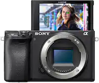 Sony - Alpha 6400 APS-C Mirrorless Camera 4K Video Camera (Body Only) - Black - Front_Zoom