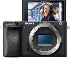 Front. Sony - Alpha a6400 Mirrorless Camera (Body Only) - Black.