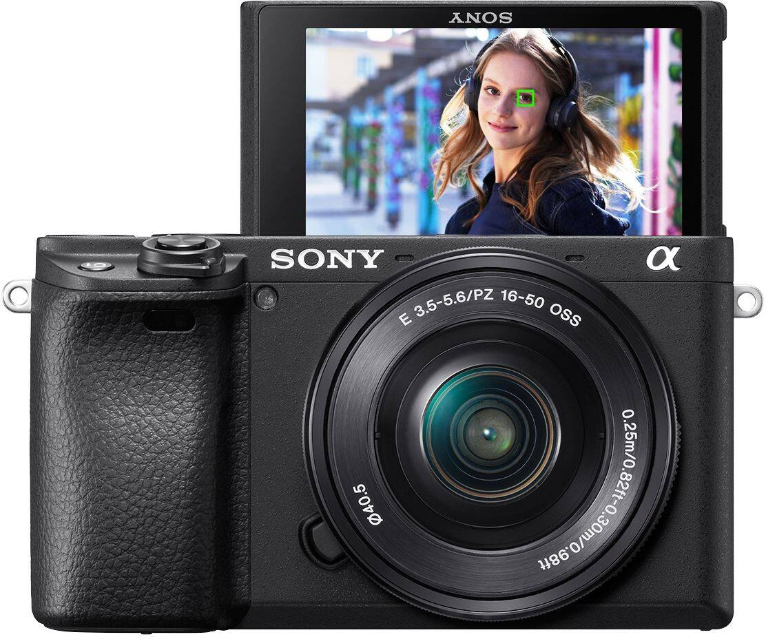 Sony - Alpha 6400 APS-C Mirrorless Camera 4K Video Camera with E PZ 16-50mm f/3.5-5.6 OSS Lens - Black