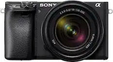 Front. Sony - Alpha a6400 Mirrorless 4K Video Camera with E 18-135mm f/3.5-5.6 OSS Lens - Black.