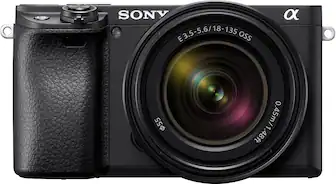 Front. Sony - Alpha a6400 Mirrorless 4K Video Camera with E 18-135mm f/3.5-5.6 OSS Lens - Black.