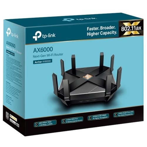 TP-Link Archer AX6000 Dual-Band Wi-Fi 6 Router Black ARCHER AX6000 