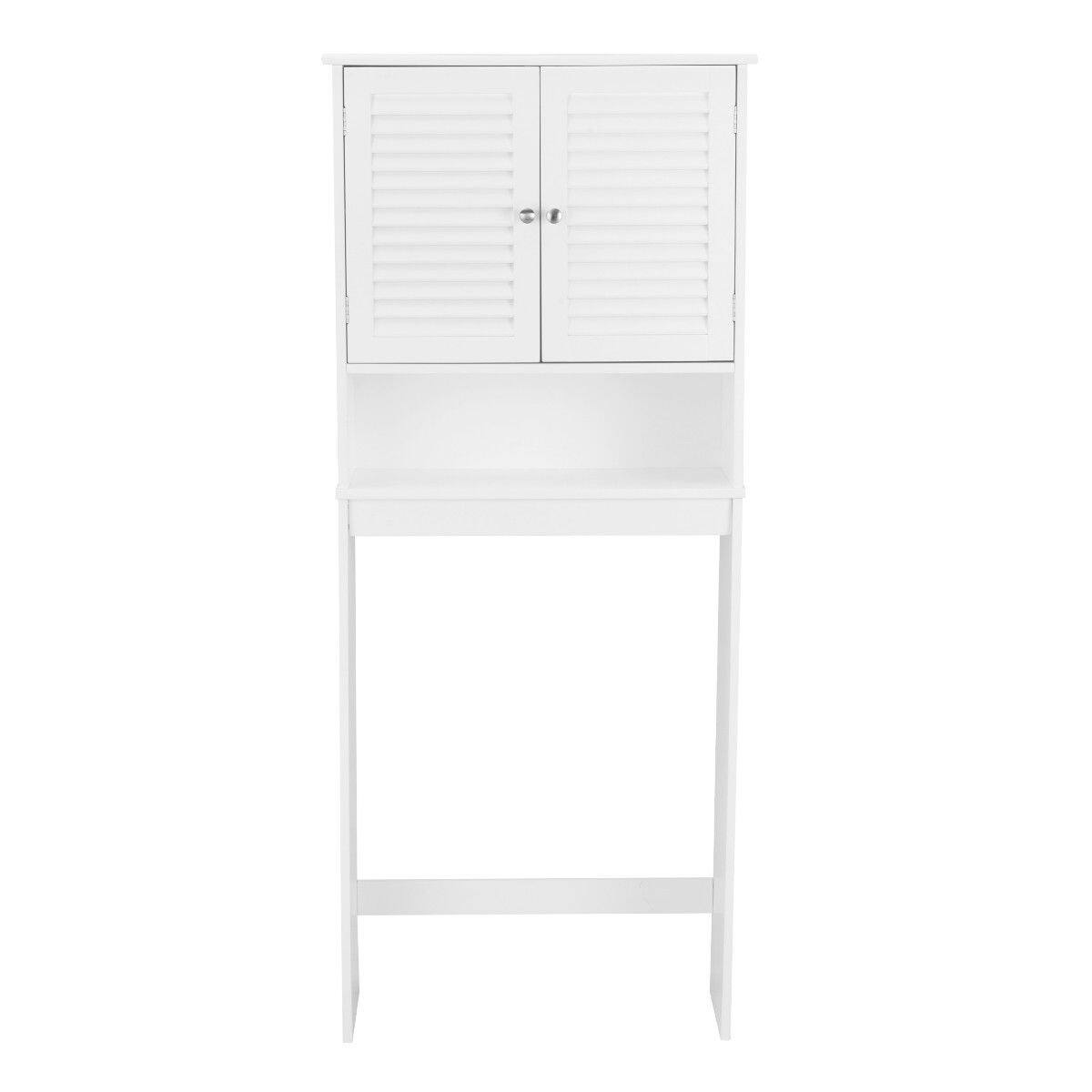 Alt View 3. Gymax - Gymax Bathroom Space Saver Over The Toilet Shelved Storage Cabinet Organizer White - White.