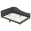 Angle. Costway - Full Size Upholstered Daybed Rivet-Tufted Platform Bed with Metal Legs Wood Slats - Gray.