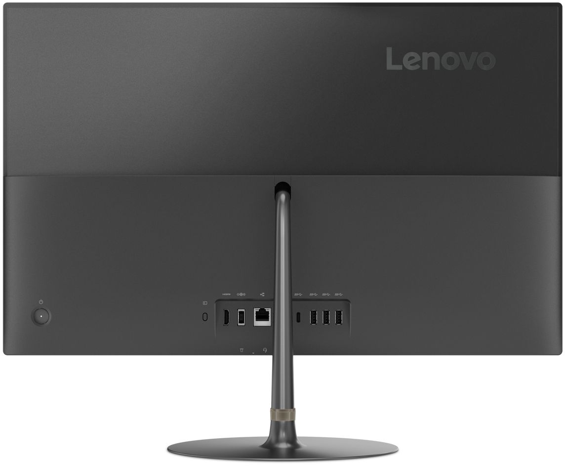 Back View: Lenovo - IdeaCentre 730S 23.8" Touch-Screen All-In-One - Intel Core i7 - 8GB Memory - 256GB Solid State Drive - Iron Gray