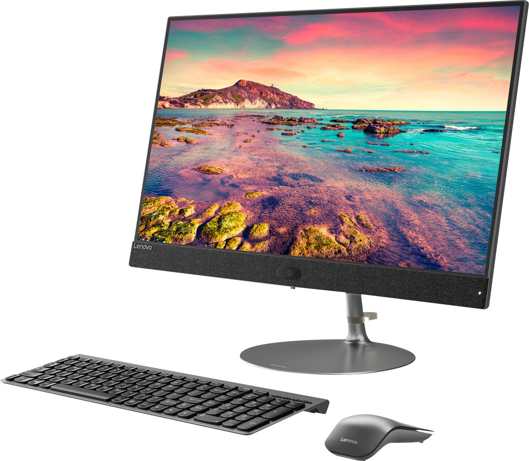 Left View: Lenovo - IdeaCentre 730S 23.8" Touch-Screen All-In-One - Intel Core i7 - 8GB Memory - 256GB Solid State Drive - Iron Gray
